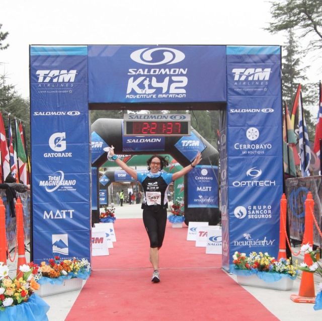 Gisa Buhlmann Zieleinlauf K42 Anden Argentinien 16km Gisa Buhlmann Zieleinlauf K42 Anden Argentinien 16km