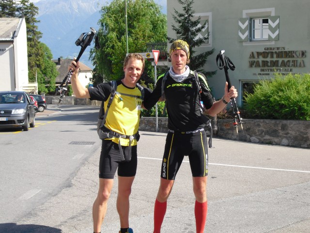 Ziel erreicht - Dorfplatz Mals in Italien 